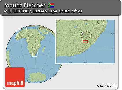 Free Savanna Style Location Map of Mount Fletcher