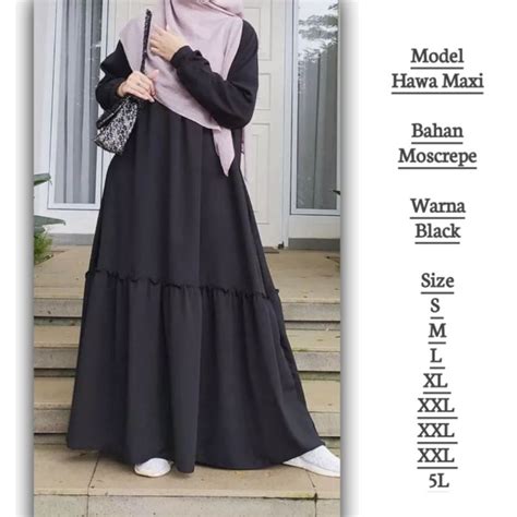 Jual Hawa Baju Muslim Dress Gamis Pakaian Terbaru 2024 Lebaran Wanita