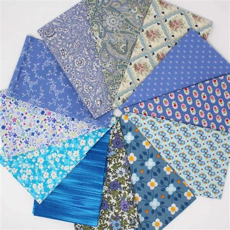 12 Fat Quarters Blue Bundle 1 Overdale Fabrics