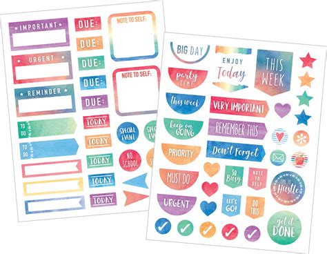 Watercolor Planner Stickers Tcr8975 Teacher Created Resources