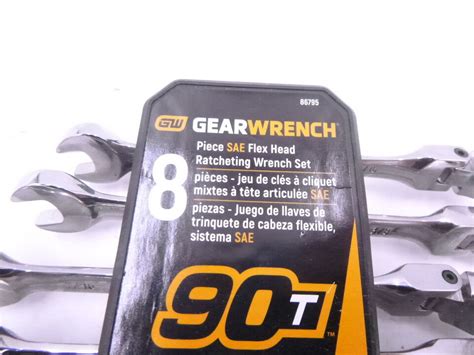 GearWrench 86795 8pc 90 Tooth SAE Ratcheting Flex Head Combination