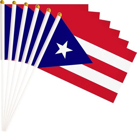 25 Pack Puerto Rico Small Flag Hand Held Puerto Rican