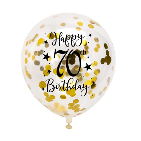 Buy Gold 70th Confetti Latex Balloons Woman Or Man Happy 70 Years