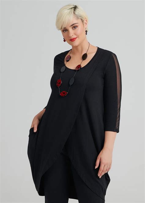 Shop Bamboo Entice Tunic In Black In Sizes 12 To 24 Taking Shape