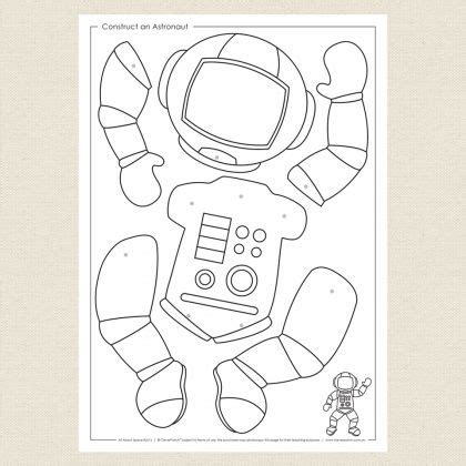 Childrens colouring in activity - Construct an Astronaut - CleverPatch ...