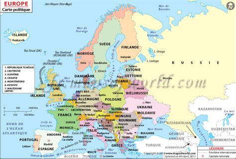 carte politique de leurope europe carte politique
