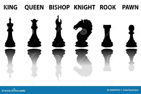 Chess Pieces Silhouette Set Cartoon Vector | CartoonDealer.com #60089903