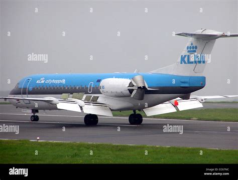 Klm Cityhopper Fokker 70 At Bristol International Airport Hi Res Stock