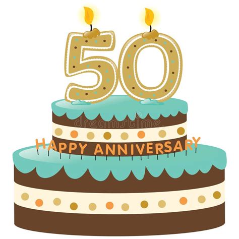 50th Anniversary Cake With Candles Stock Vector - Illustration of ...