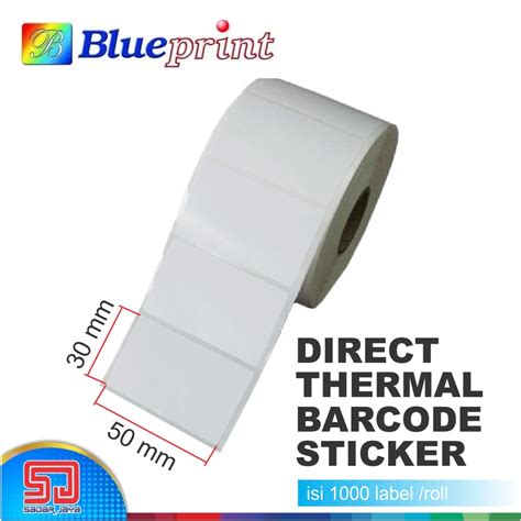 Jual Blueprint Direct Thermal Sticker 50 X 30 Mm Stiker Label 50x30