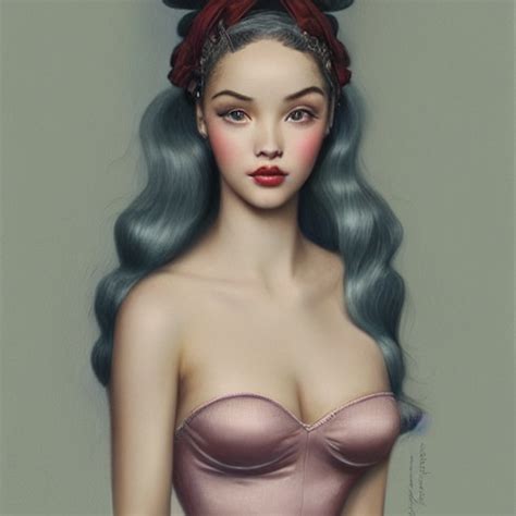 Krea Ai Tom Bagshaw Portrait Beautiful Asian Mix Of Dove