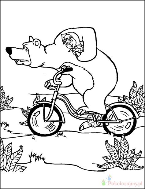 Marsha And The Bear Picture For Coloring Coloring Pages