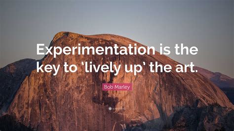 Bob Marley Quote: “Experimentation is the key to ‘lively up’ the art.”