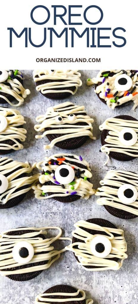 Easy Oreo Mummy Cookies Halloween Recipe Organized Island