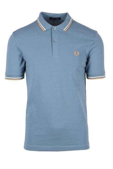 Fred Perry Twin Tipped Polo Shirt Ash Blue Ecru 1964 Gold M3600