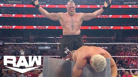 Brock Lesnar Betrays And Destroys Cody Rhodes Wwe Raw Highlights 43