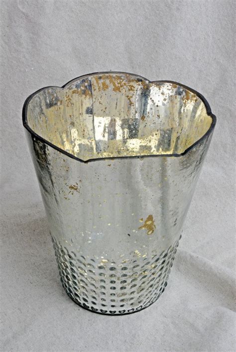 Mercury Glass Votive Cup Silver 7 5in Glass Candle Holders Glass