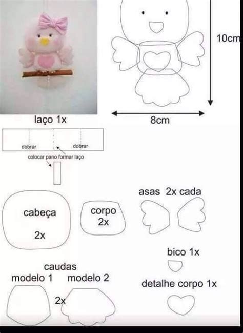 Moldes De Passarinho Em Feltro Para Imprimir