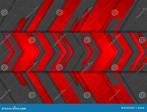 Red And Black Abstract Tech Arrows Background Stock Vector