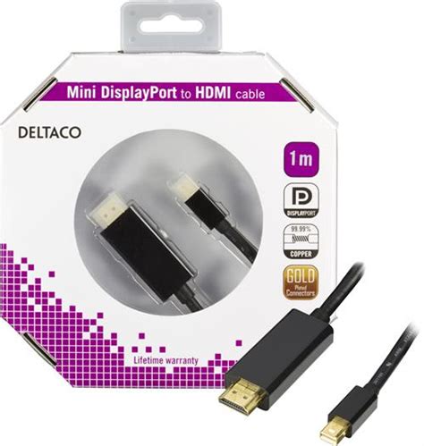 Deltaco Mini DisplayPort HDMI Kaapeli 1 M Musta ITronic