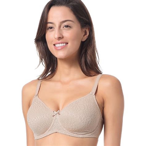 Womens Jacquard Non Padded Underwired Minimizer Bra Full Figure Support Ebay