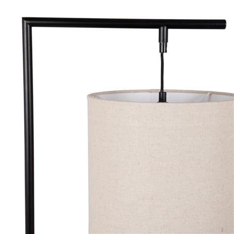 Lampadaire En M Tal Noir Et Abat Jour Beige H Omari Maisons Du Monde