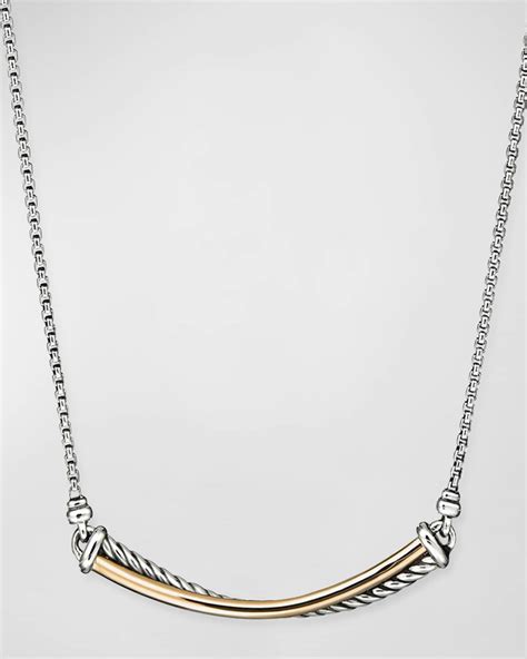 David Yurman Crossover K Gold Bar Necklace Neiman Marcus