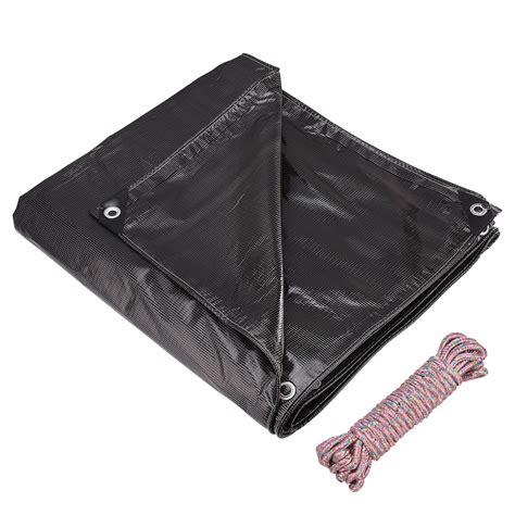 Runolig Black Rain Tarpaulin Durable Heavy Duty Waterproof Tarps