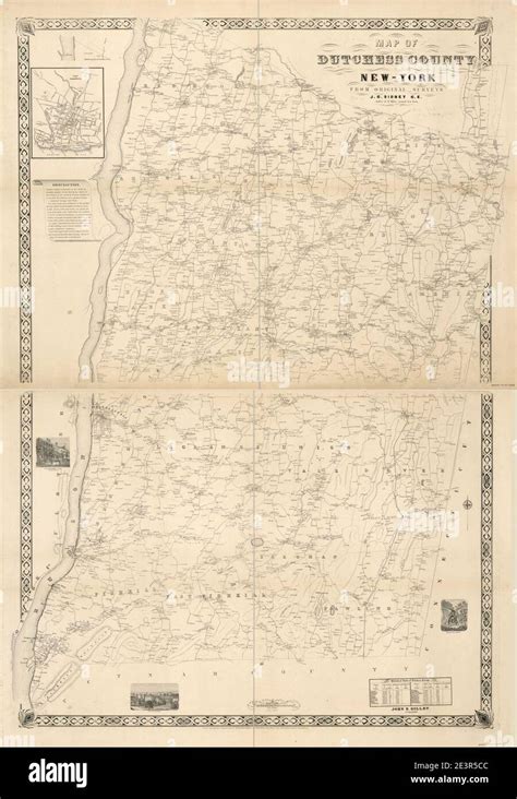 Map Of Dutchess County New York From Actual Surveys Stock Photo Alamy