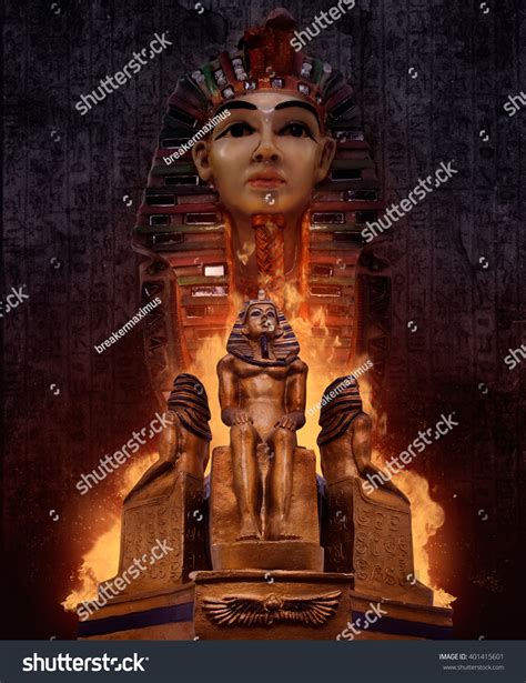 Pharaohs Tomb Statues Composition Ancient Egyptian Stock Photo ...