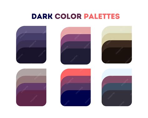 Premium Vector | Set of trendy dark color palettes Vector illustration