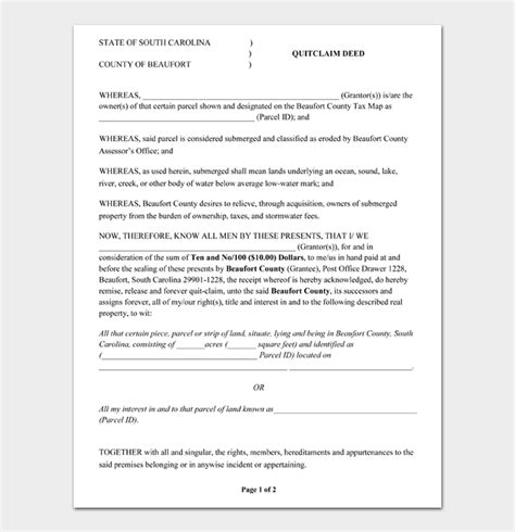 20 Free Quitclaim Deed Forms Pdf Word Docformats