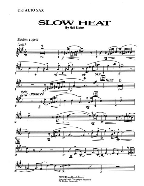 Slow Heat Opt Bass Clarinet Sheet Music Neil Slater Jazz Ensemble