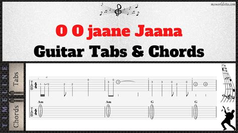 O O Jaane Jaana Guitar Tabs Chords Msworldsite Youtube