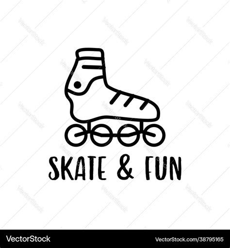 Outline Logo Emblem With Roller Skate Royalty Free Vector