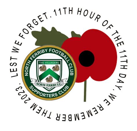 Poppy Appeal 2023 Pin Badge - On behalf of the Club and Supporters - North Ferriby FC - Club Shop