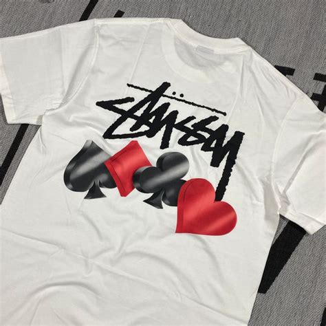 Stussy Stussy Card Suits Logo Tee Large Grailed