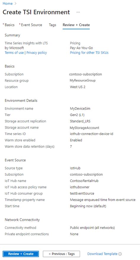 إعداد بيئة Gen2 باستخدام مدخل Microsoft Azure Azure Time Series