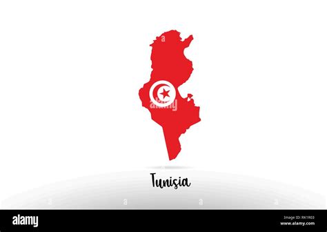 Tunisia country flag inside country border map design suitable for a ...