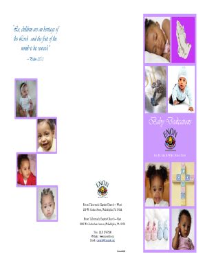 Fillable Online Enontab Enon Tab Baby Dedication Form Fax Email Print