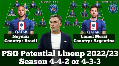 Psg Potential Lineup Season Or Hd Youtube