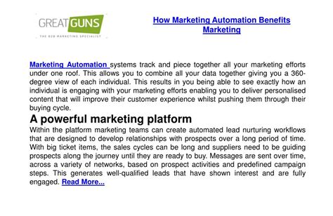 PPT - How Marketing Automation Benefits Marketing PowerPoint