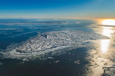 Pellworm Aus Der Vogelperspektive Winterluftbild K Stenbereich Der