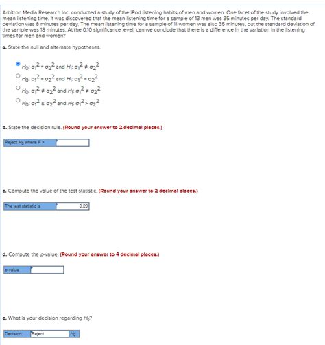 Solved Arbitron Media Research Inc Conducted A Study Of The Chegg