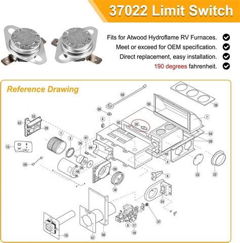 37022 36176 Limit Switch For Atwood Rv Furnace Heater Hydro Flame 8500 Series Ebay