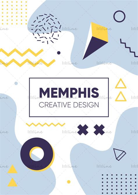 Vector elements memphis style poster