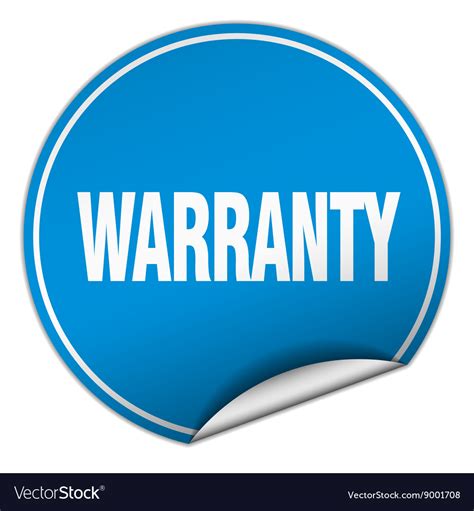 Warranty Round Blue Sticker Isolated On White Vector Image