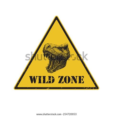 Warning Sign Danger Signal Dinosaur Vector Stock Vector Royalty Free