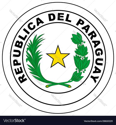 Coat Arms Republic Paraguay Royalty Free Vector Image