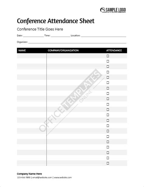 24 Free Meeting Attendance Sheet Templates For Ms Word